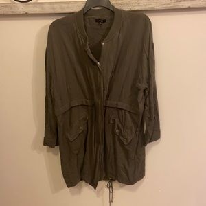 Army green trench coat